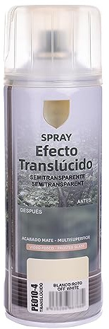 H HANSEL HOME Pintura Spray Vidrio y Cristal Blanco Roto, Spray Esmerilado Cristal, Pintura para Pintar Vidrio, Efecto Translúcido Semitransparente - 400ml
