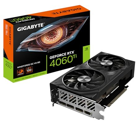 Gigabyte GeForce RTX 4060 Ti WINDFORCE OC V2 8G Grafikkarte - 8 GB GDDR6, 128 Bit, PCI-E 4.0, 2550 MHz Kerntakt, 3 x DisplayPort 1.4a, 1 x HDMI 2.1a, NVIDIA DLSS 3, GV-N406TWF2OCV2-8GD