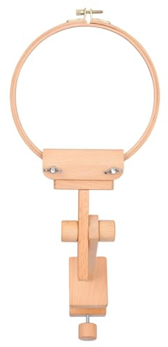Tofficu 360Grado Soporte de Bordado Ajustable Grados con Bastidor de Madera Herramienta de Bordado para DIY y Manualidades para Punto de Cruz y Proyectos de Costura