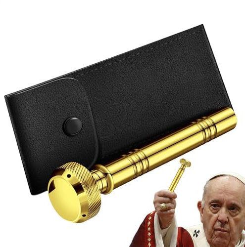 Christian Pocket Holy Water Sprinkler, Pocket Holy Water Sprinkler with ccross Leather Case, Catholic Holy Water Container, Liquid Holder with Storage Bag Liquid Container Pot for Religious Ritual