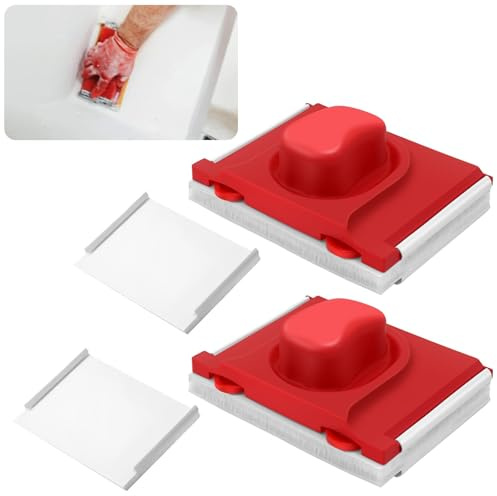 2 Pack Paint Edger Tool for Cutting in Tools for Painting, with 2 Replacement Edger Mat Refills, Flat Edging Paint Brush Ceiling Edges, Paint-Edger Trimmer for Walls Corners