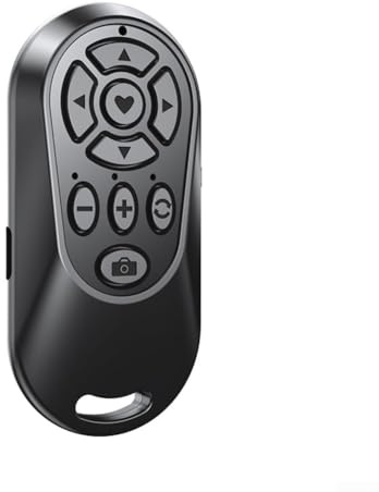 Telecomando wireless per fotocamera, portata 15 m, con zoom in/out e interruttore anteriore/posteriore per selfie e controllo Vlog, design compatto per fotografi e creatori di contenuti (nero)