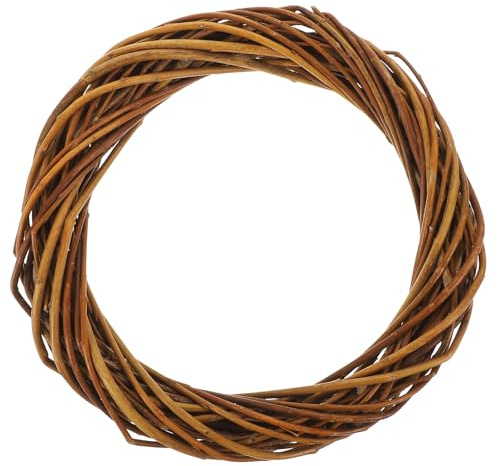 TOYANDONA Couronne en Osier Ronde 20 CM Écorce pour Décoration de Noël et Mariage, Matériel de Bricolage pour Intérieur et Fêtes