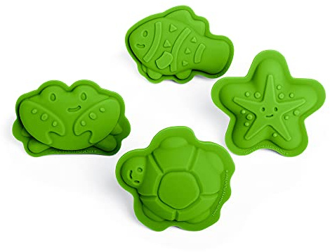 Bigjigs Meadow Green Moldes de arena con personajes