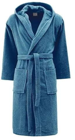 INTRECCI Accappatoio Bichicco in Spugna Tinta Unita Unisex Adulto in Cotone, Accappatoio in Cotone Asciugatura rapida con Tasche e Cappuccio (XXL, Petrolio)