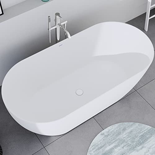 DURAVIT Freistehende Badewanne aus Acryl Standbadewanne DuraMuna in Weiß matt 160x75 cm Füllmenge: 249 l Acrylwanne inkl. Zubehör Wanne für 2 Personen Optimale Wärme Isolierung