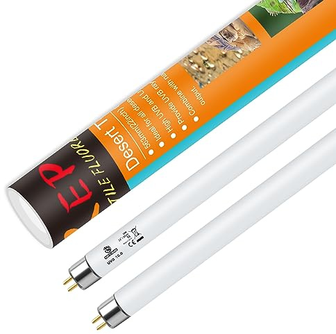 REPTI HOME T5 UVB Reptile Light 24W 10.0,UVA UVB Light Bulb for Reptiles,2 Pack Reptile UVB Lamp Tube for Bearded Dragon