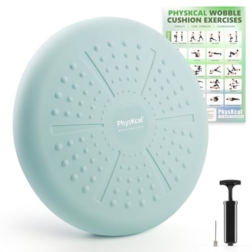 PhysKcal coussin d'équilibre- coussins de stabilité pour la kinésithérapie et le fitness, assise flexible, coussin sensoriel favoriser la concentration-Bleu coquille d'œuf