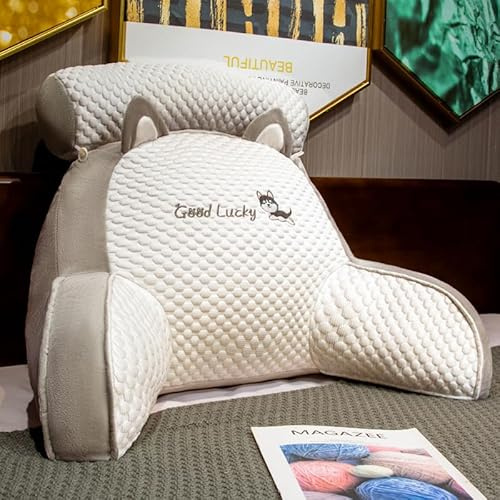 Cuscino di Lettura del Letto, Comodo Cuscino di Lettura Rimovibile E Facile da Pulire Cuscino Multifunzionale dello Schienale Leggere Rilassarsi Guardare La TV (23,6 X 15,7 X 7,8 Pollici),Style E