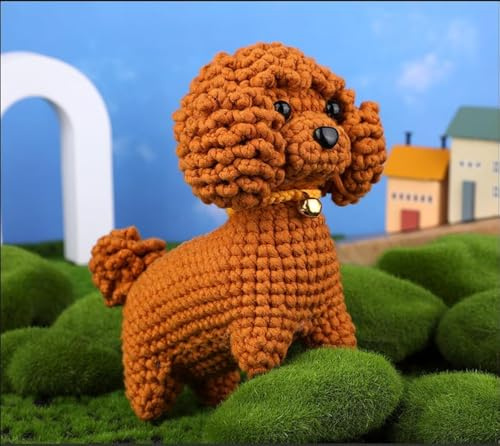 BoloShine Crochet Kits for Beginners Adults, DIY Keychain with Crocheting Video Tutorials, Complete Amigurumi Crafts Set with Hooks and Yarns for Starters, Animals Knitting Kit - Teddy
