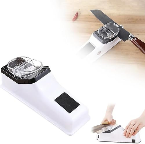 Affilacoltelli elettrico, 2024 nuovo affilacoltelli tumbler, kit per affilare coltelli USB bianco per coltelli in acciaio da frutta forbici