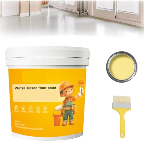 Snrtevu Waterproof Water-Based Epoxy Floor Paint, New Quick-Dry Anti-Slip Water-Based Floor Paint, Anti-Slip Concrete Floor Paint, Water Based Epoxy Floor Paint For Interior & Exterior (Beige,300g)