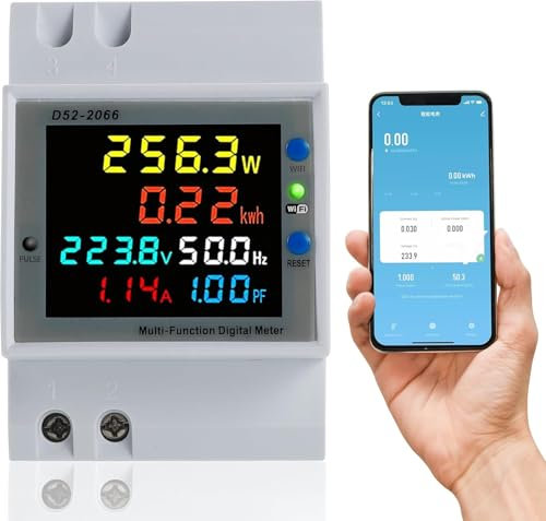 Contatore Elettrico Monofase Wifi AC40-300V 100A Misuratore di Energia,Amperometro Voltmetro Elettrica su Guida DIN Monitor del Consumo di Energia Digitale APP TUYA ISTRUZIONI IN ITALIANO
