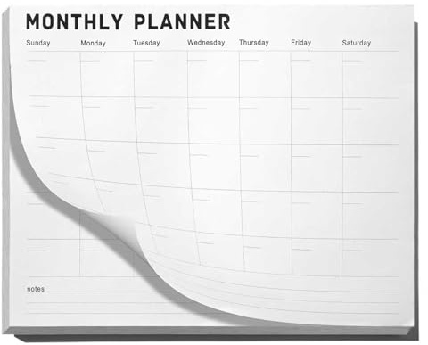 CDXHOME Monthly Planner Notepad - Undated 52 Sheets Desk Calendar, A4 (8x11) Planning Pad for Office, Home, School, Fitness, Meal & Project Organization