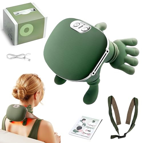Masseur Chauffant Bionique,Masseur d'épaule USB,Main Massante Nuque 4D