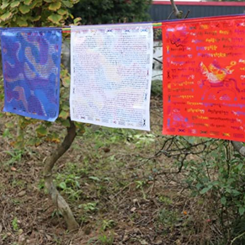 Drapeaux de prière tibétains, 25 pièces, drapeau cheval à vent, police dorée, banderole Lungta pour tenture murale, extérieur