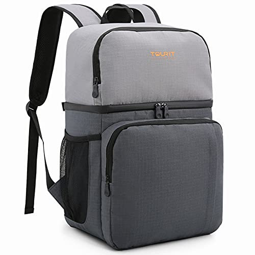 TOURIT Kühlrucksack Doppelte Schicht 28L Lunch-Rucksack Mit Flaschenöffner Wasserdicht für Männer und Frauen, Arbeit, Picknicks, Wandern, Camping