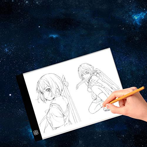 JIAHG A4 LED Leuchttisch Lightpad Zeichnen Leuchtplatte mit USB-Stromkabel Malen Pad Leuchtkasten für Künstler, Skizzieren, Animation, Designen, Tattoo. Geschenk für Kinder, Künstler