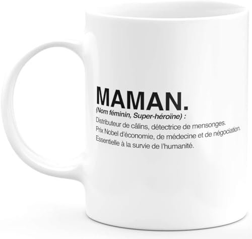 quotedazur - Mug Définition Maman - Cadeau Maman Original - Idée Cadeau Pour Anniversaire Maman - Cadeau Pour Jeune Ou Future Maman Suite À Une Naissance