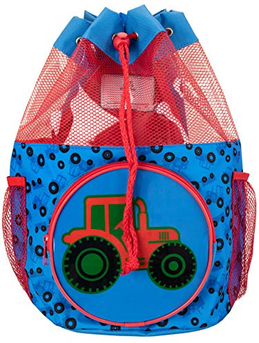 Harry Bear Kids Farm Tractor Swim Bag Waterproof Drawstring Beach Pool Summer Backpack with Name Tag for Children