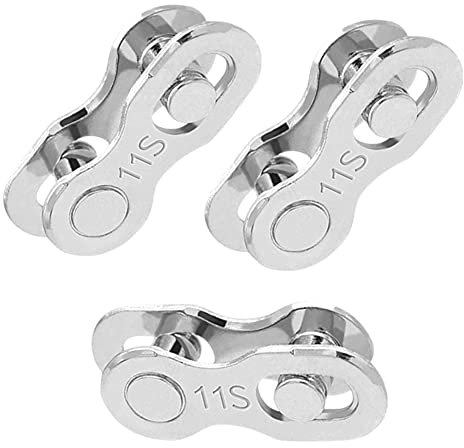 Cretty-Meet 3 Paar Fahrrad Ketten Glieder 11 Gang Kette Wiederverwendbare Verbinder Silber Stahl Fahrrad Kettenglieder