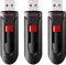 SanDisk Cruzer Glide 2.0 USB-Flash-Laufwerk 32 GB 3er-Pack (Teilen, Speichern und Schützen von Dateien, SecureAccess Software, 128-bit AES Verschlüsselung, Kennwortschutz) Schwarz