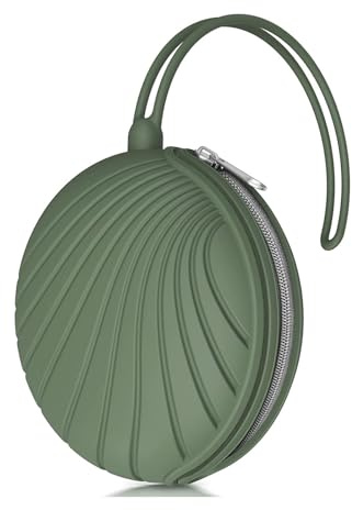 Smlpuame Porta Ciuccio, Portaciuccio in Silicone, Porta Succhietto Senza BPA, Portaciuccio da Viaggio, Custodia Ciuccio per Bambini, Pratica Scatola Porta Ciuccio,Verde
