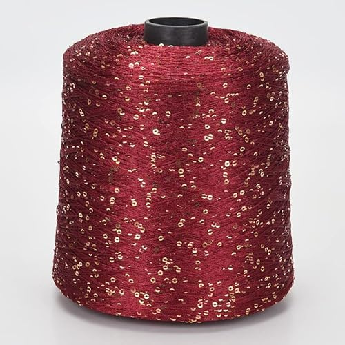 Hilo de Paillette multicolor con lentejuelas, seda natural para tejer a mano, aguja de ganchillo, suéter de línea, 12