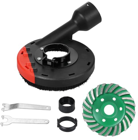 Irfora Capot d'aspiration pour meuleuse d'angle 115 mm + gobelet de ponçage diamant 115 mm x 15 mm pour béton