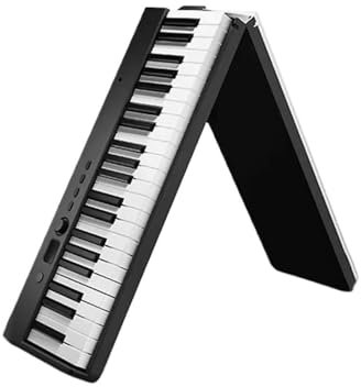 ALFAAL 88 Tasten Musiktastatur Professioneller Klappcontroller Klaviertastatur Synthesizer Tragbares Klavier (Schwarz)