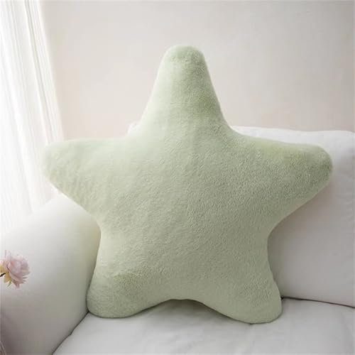 Champracer Cojín de peluche con forma de estrella, suave y esponjoso, para niñas y niños, para niñas y niños, para casa o dormitorio (verde, 40 cm)