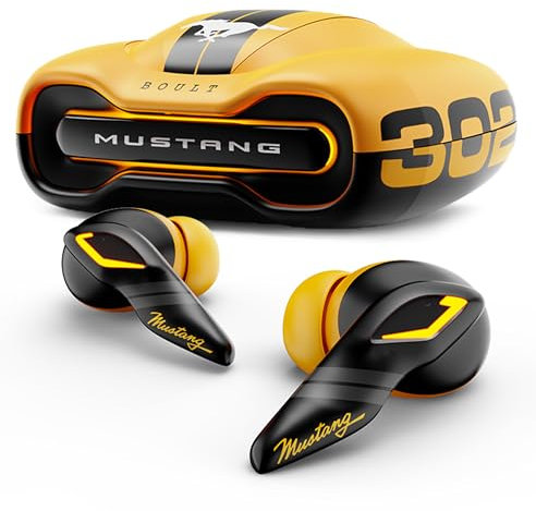 Boult Mustang Torq Wireless in Ear Earbuds with 60H Playtime, App Support, Quad Mic ENC, 45ms Low Latency, 13mm Driver, Breathing LEDs,Touch Controls, Made in India, IPX5, Ear Buds Wireless (Yellow)