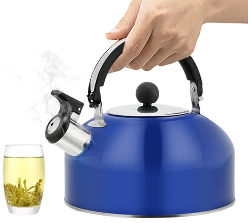 1 con silbato - Hervidor de agua con silbato de acero inoxidable de 1