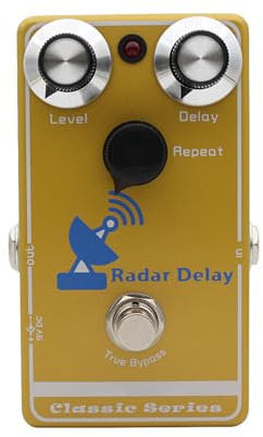 CHICIRIS Pedal de Guitarra, Aleación de Aluminio, Pedal de Efectos de Retardo True Bypass para Guitarra Eléctrica con Niveles de Retardo Ajustables y Sonido Vintage