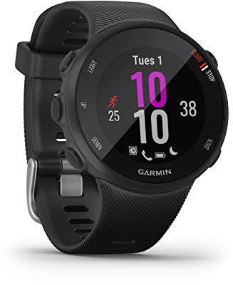 Garmin Unisex – Erwachsene Forerunner 45 S – GPS-Laufuhr im schlanken und leichten Design, Trainingspläne, Fitness Tracker, Schwarz, S