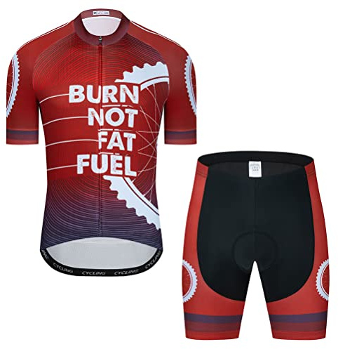 Herr cykling jersey set herr kortärmad cykel skjorta och shorts vadderad kostym cykeltopp, T22, XL
