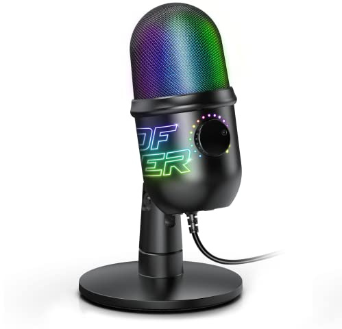 Spirit Of Gamer - EKO 400 RGB,Micro Gaming PC sur Pied,Enregistrez Votre Voix Facilement,Idéal pour ASMR, Streaming, Youtube, Podcast & Twitch,Microphone de Bureau USB pour PC/PS4/PS5 Noir