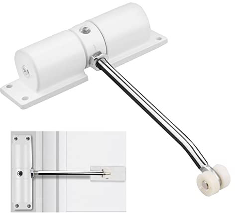 Automatic Door Closer, Adjustable Hydraulic Door Spring Closer for Interior Door, Quiet Auto Door Closing for Interior Door, Safety Door Stopper for Room, Gate Spring with Adjusting Rod and Screws
