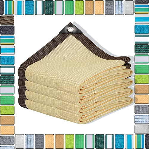 SDLLG Toldo con Ojales, Red de Sombra, 90% Resistente a los Rayos UV, de HDPE, Amarillo, 2 x 2 m, Red de protección UV, Ligera y Duradera