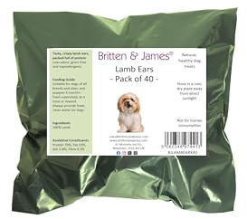 40 Crispy Airdried Lamb Ears for Dogs by Britten and James