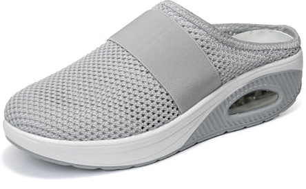 JOMIX Geschlossene Sandalen Sommer Orthopädische Sandalen Damen mit Klettverschluss Gesundheitsschuhe Senioren Hallux Valgus Schuhe (Grau 37 EU, SD2443)