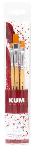 KUM 5160216 School&Art Pinselset Pinsel, Holz, Braun, 4, 8, 12