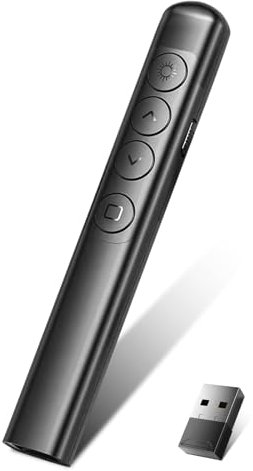 Multifunktionaler Presenter YOURKAY Wireless Presenter Powerpoint Fernbedienung Laptop mit Hyperlink Lautstärkeregler, 2.4 GHz S9-PPT Pointer für Präsentationen,USB Presenter für Mac Laptop Computer