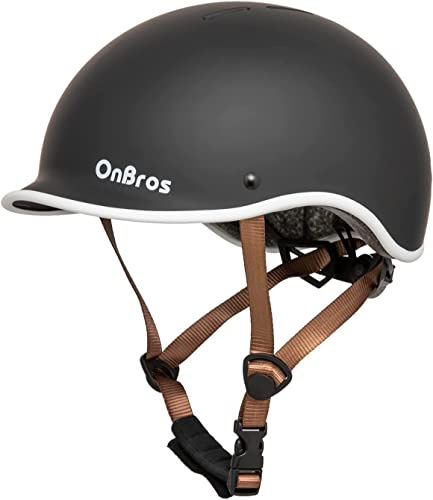 OnBros Bike Helmet for Men and Women, Cycle Helmet Adjustable Scooter Skateboard Bike Commuter Lightweight Helmet, Urban Bicycle Helmets Size 56-61CM (black)