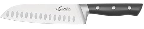 Lagostina Virtuoso, Coltello Santoku 18cm, Versatile, Robusto e Resistente, Lama in Acciaio Inox, Manico Ergonomico Rivettato con Rinforzo, Elevata Affilatura, Taglio senza sforzo