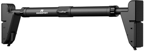 RHINOSPORT Barre de traction pour traction, bras et abdominaux, barre de porte pour portes de 76 à 95 cm (29,9 à 37,4 pouces), mise à niveau vers une capacité de charge maximale de 881 LB (P6) (Noir)