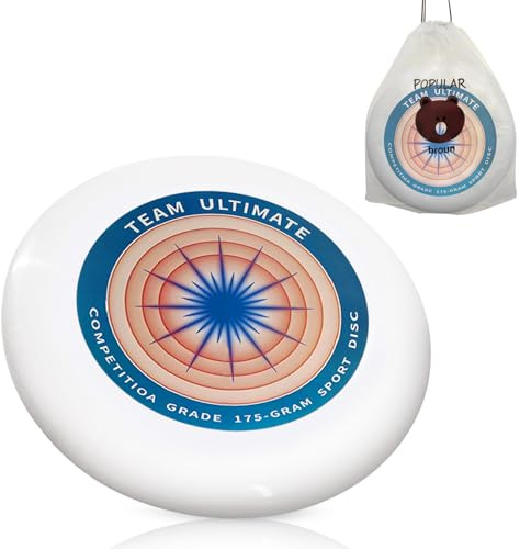175 g Frisbee, för utomhusbruk, Ultimate-skiva, roterande professionell modell, ekologisk ultimate-skiva för utomhusfunsport, lämplig för tillfälliga spelare och proffs (förvaringsväska) (röd och blå)