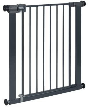 Safety 1st Easy Close Metal Gate, Treppenschutzgitter ohne Bohren, 73–80 cm (bis 108 cm erweiterbar), leicht schließbares Türschutzgitter, mit 1 Hand öffnen, kein Bohren, Zweifachsicherung, Schwarz