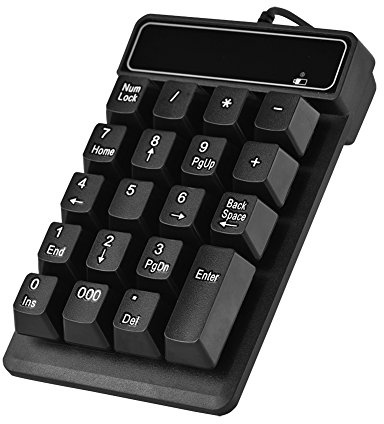 Diyeeni Pavé Numérique Filaire 19 Touches y Compris Touche 000, USB Mécanique Clavier Numérique Clavier Supplémentaire, Externe Numpad pour Ordinateur PC Notbook - Noir