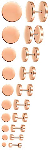 Feilok 10/30 paires de boucles d'oreilles créoles en acier inoxydable pour homme et femme 3-14 mm Argenté/noir/doré